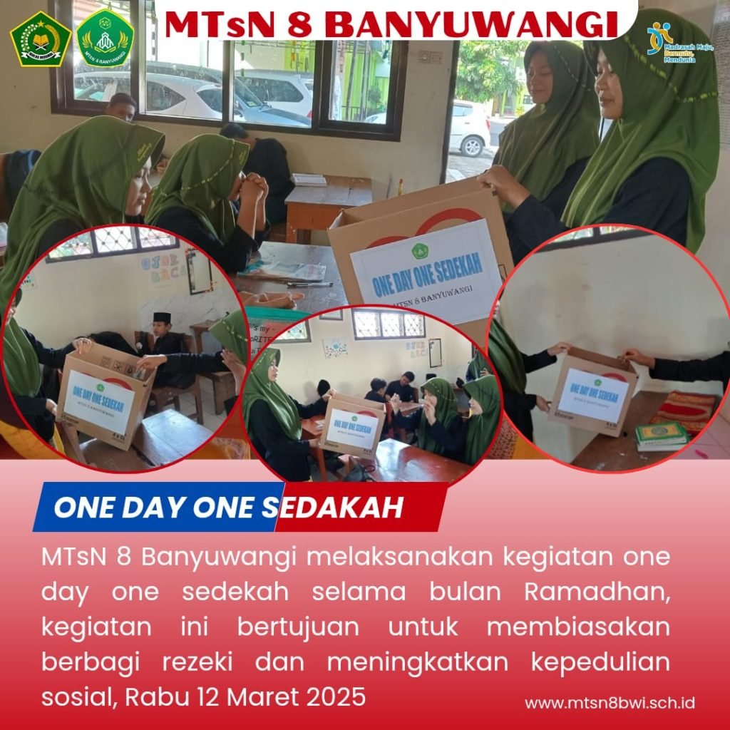 MTsN 8 Banyuwangi Gelar Kegiatan One Day One Sedekah untuk Menumbuhkan Kepedulian Sosial